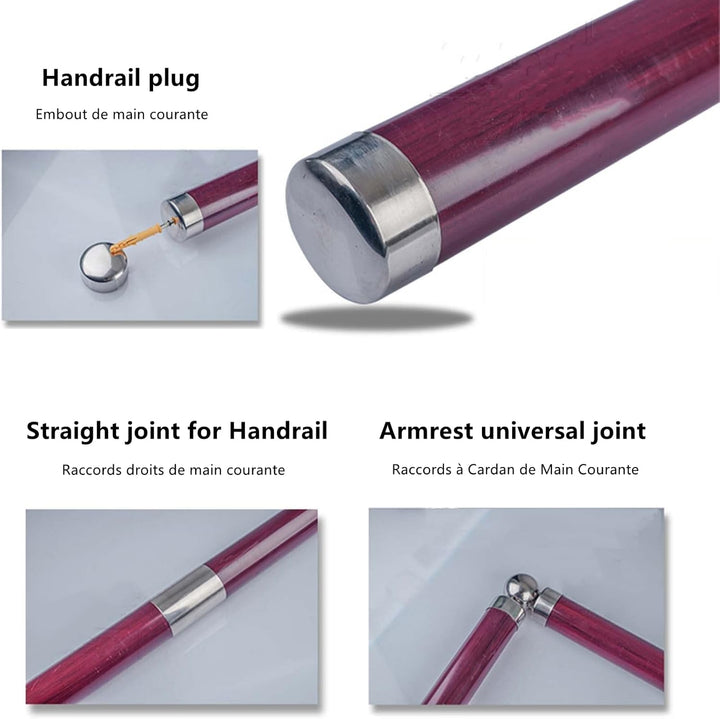 6pcs Endkappe für handlauf 50mm aus Edelstahl, Deckel am Ende der Treppengeländer, runde Endkappen f