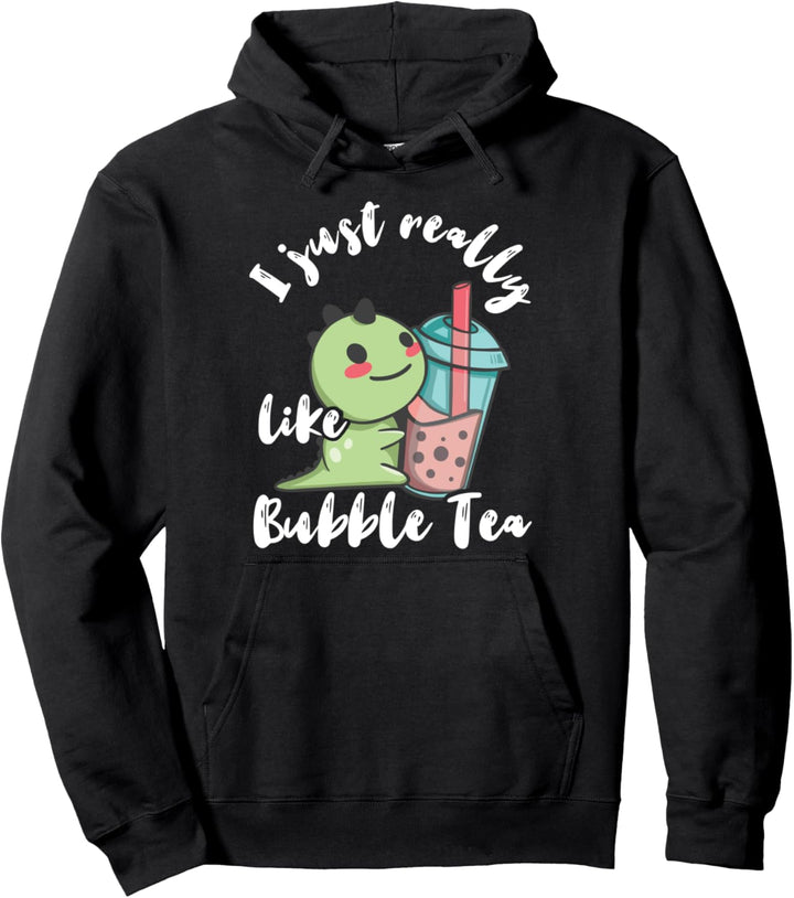 Bubble Tea Dinosaurier Süsser Boba Tee Dino Perlen Getränk Pullover Hoodie