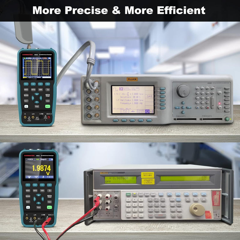 Digitales Oszilloskop,HANMATEK Handheld-Digitaloszilloskop HO102 100Mhz Bandbreite, 2 Kanal 2 in 1 O