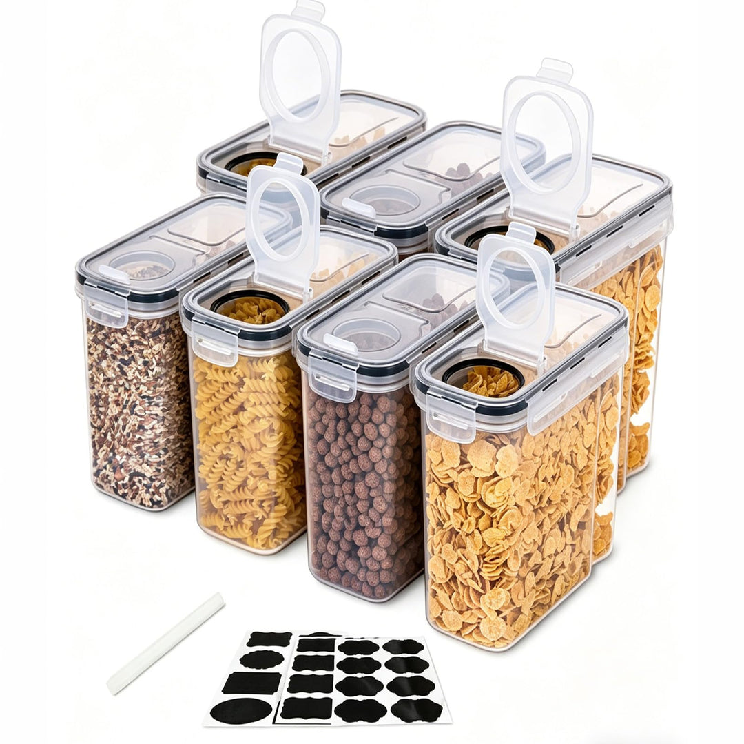 6er Müslibox mit Deckel 4L Vorratsdosen mit Deckel Etiketten luftdicht Aufbewahrungsboxl Küche Aufbe