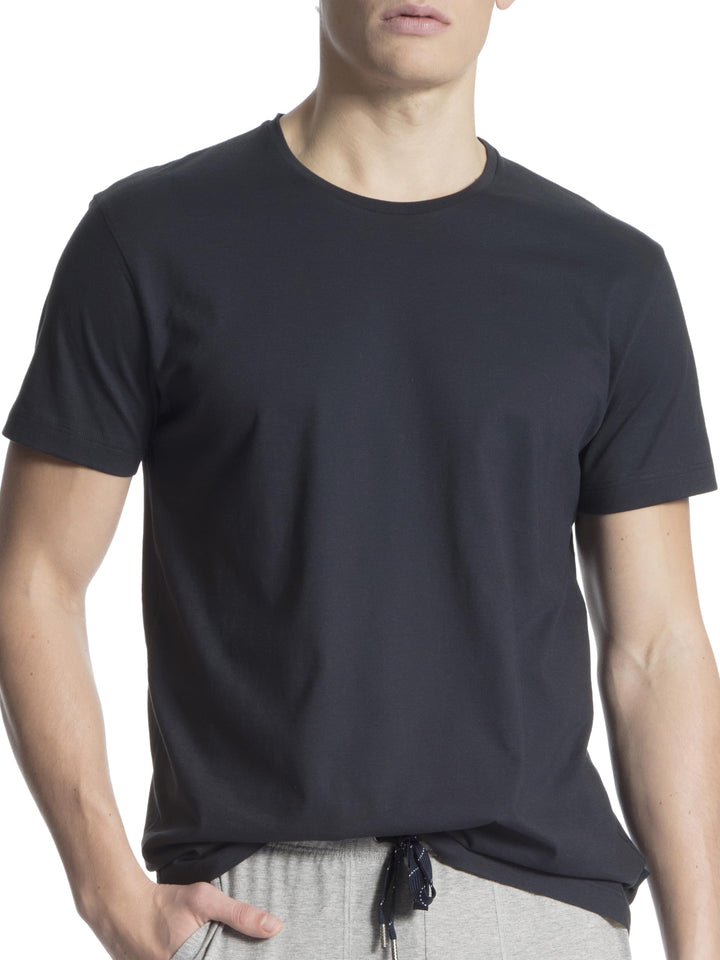CALIDA Remix Basic Sleep Kurzarm-Shirt, Rundhals Herren 46-48 Dark Sapphire, 46-48 Dark Sapphire