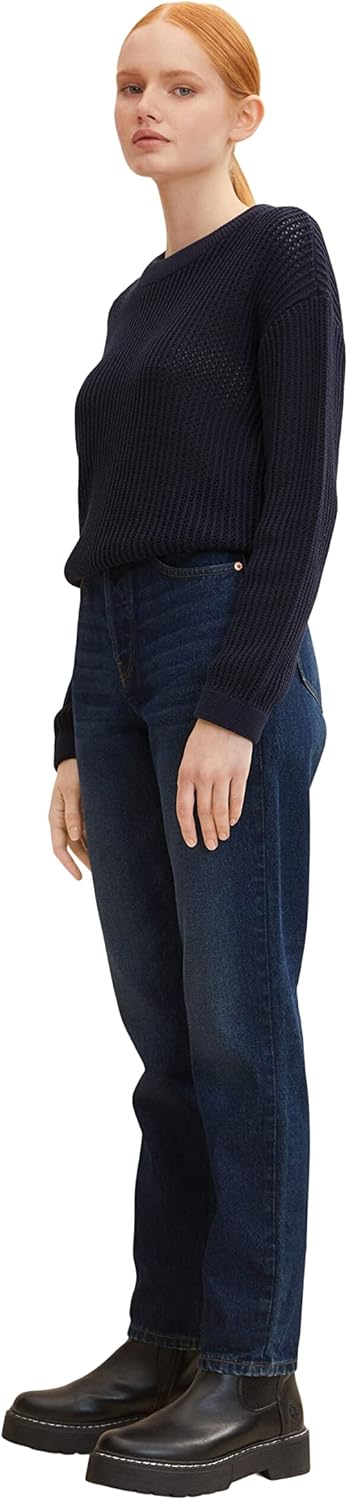 TOM TAILOR Denim Damen Mom Fit Jeans 28 10282 - Dark Stone Wash Denim, 28 10282 - Dark Stone Wash De