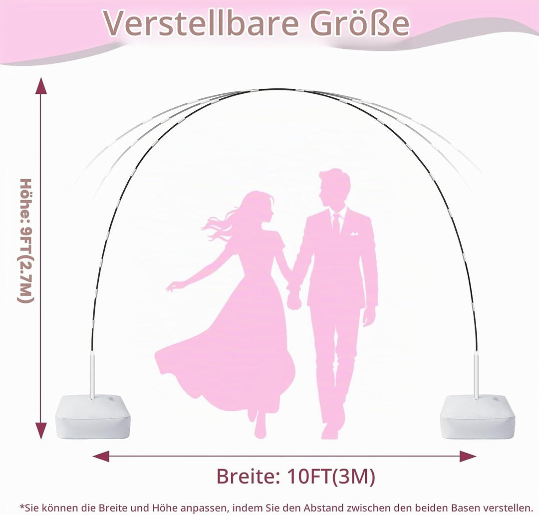 PlusFive Ballonbogen mit Luftpumpe Elektrisch 600W, 2,7M Verstellbarer Luftballon Bogen &amp; Luftballon