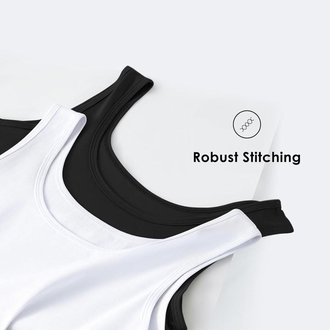 Unterhemd Herren 3/5er Pack 100% Baumwolle Tank Top Feinripp, S 5*weiß