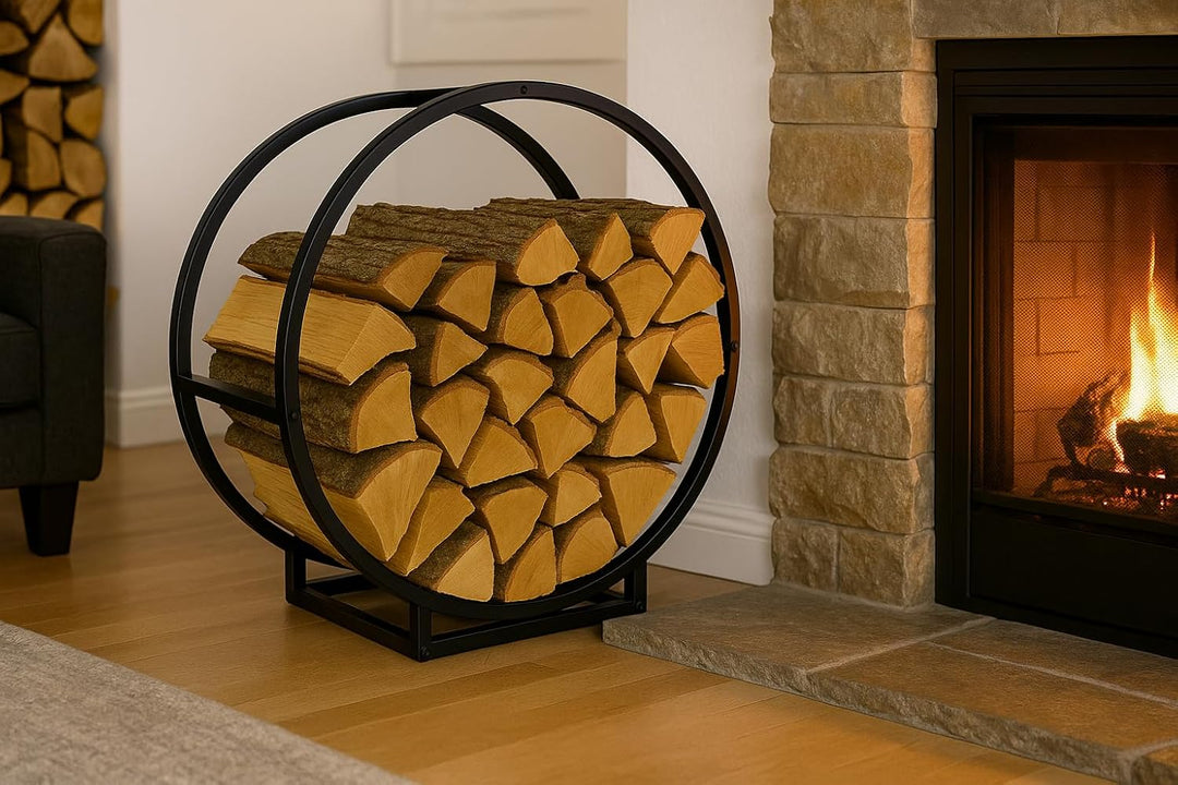 Kaminholzregal Kaminholzständer rund Ø52cm Holzkorb Stapelhilfe Kaminholzhalter Holzregal Regal für