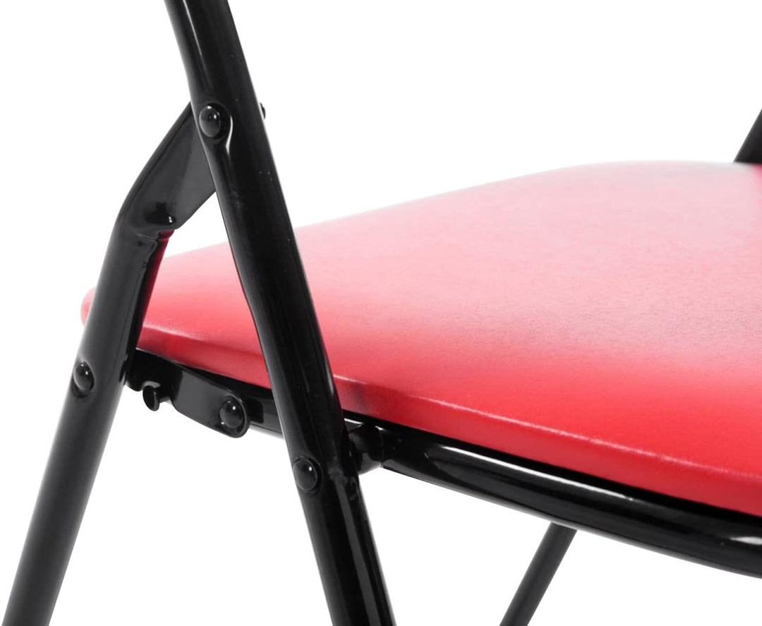CLP 2er Set Klappstuhl Felix Gepolstert I Küchenstuhl Mit Metallgestell I Kunstleder PVC Sitz Gepols