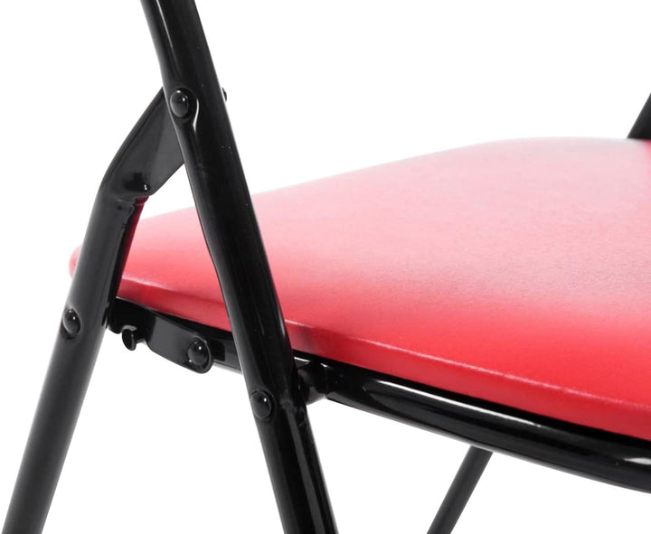 CLP 2er Set Klappstuhl Felix Gepolstert I Küchenstuhl Mit Metallgestell I Kunstleder PVC Sitz Gepols
