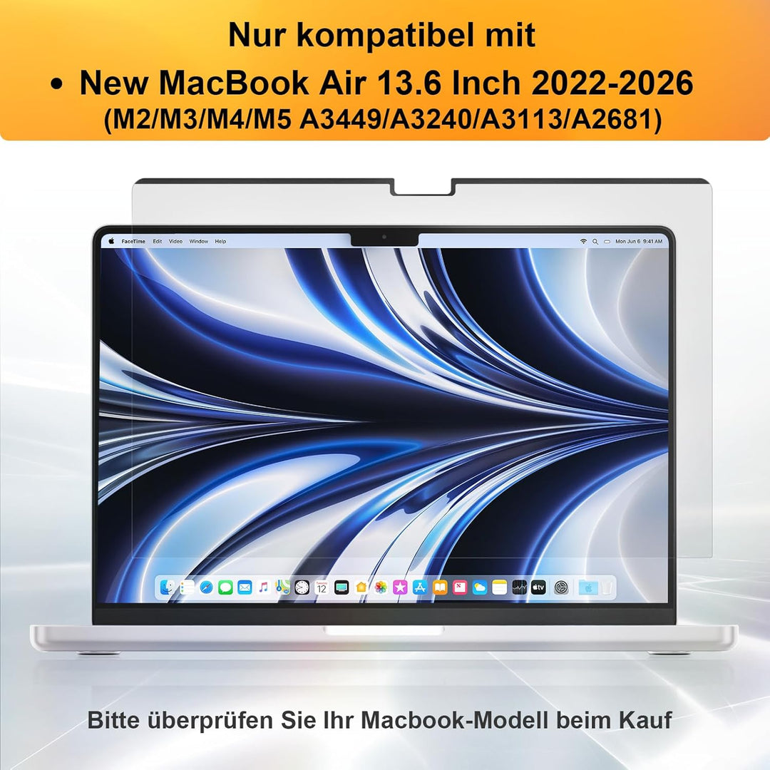 Magnetischer Blickschutzfilter für MacBook Air 13,6 Zoll 2022 Model A2681, Abnehmbar Anti-Blaulicht
