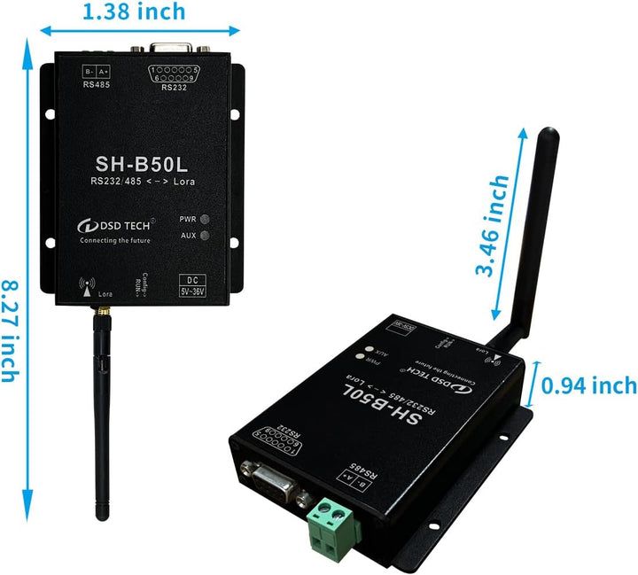 DSD TECH Lora Modul SH-B50L RS485/232 zu Lora Adapter Lorawan Wireless Transceiver