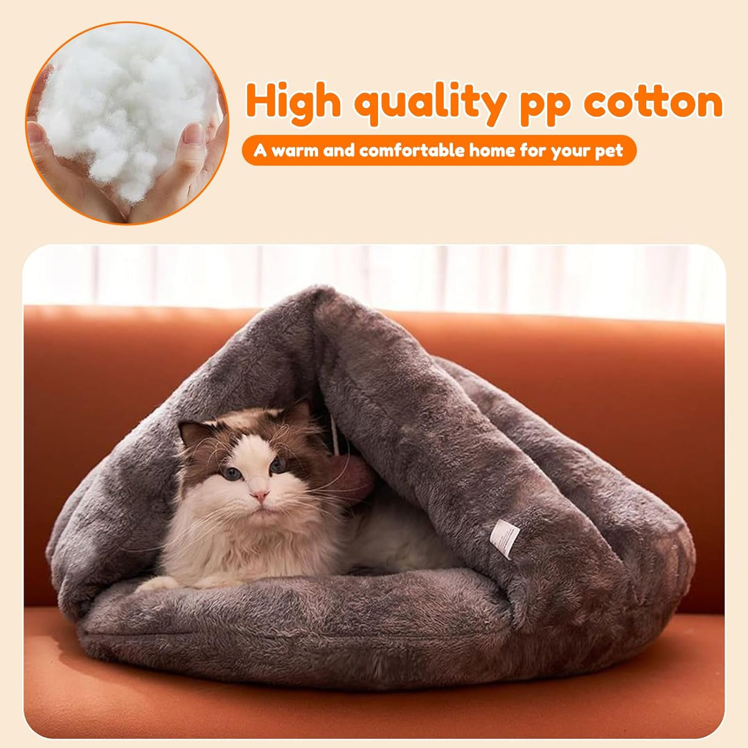 SUOXU Katzenbett, maschinenwaschbar, warmer Fleece-Schlafsack, kleines Haustierbett, für Welpen, Kät
