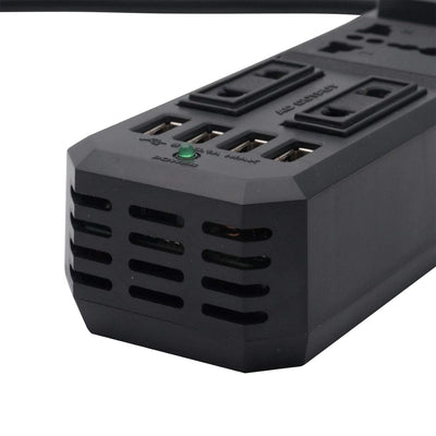 Baceyong 200W Auto DC 12V zu AC 220V Wechselrichter Ladegerät Konverter 4 USB Buchse Schwarz