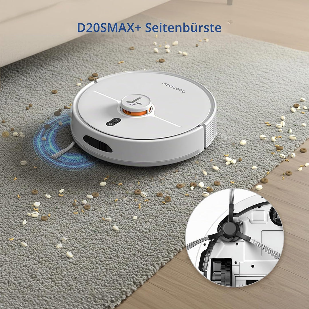 Teendow 9er-Ersatzteile-Set für D20S Max+ Saugroboter mit Wischfunktion - 2 Wischtücher, 2 Seitenbür