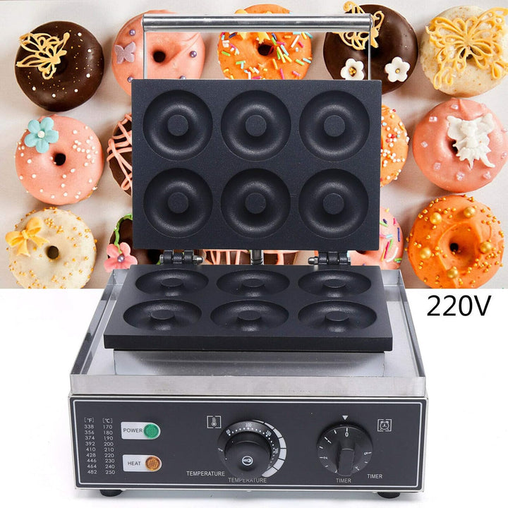 1550W Elektrische 6pcs Donut Maker Donutzubereiter Nachtisch Maker Kommerziell Neue gross Runde Donu