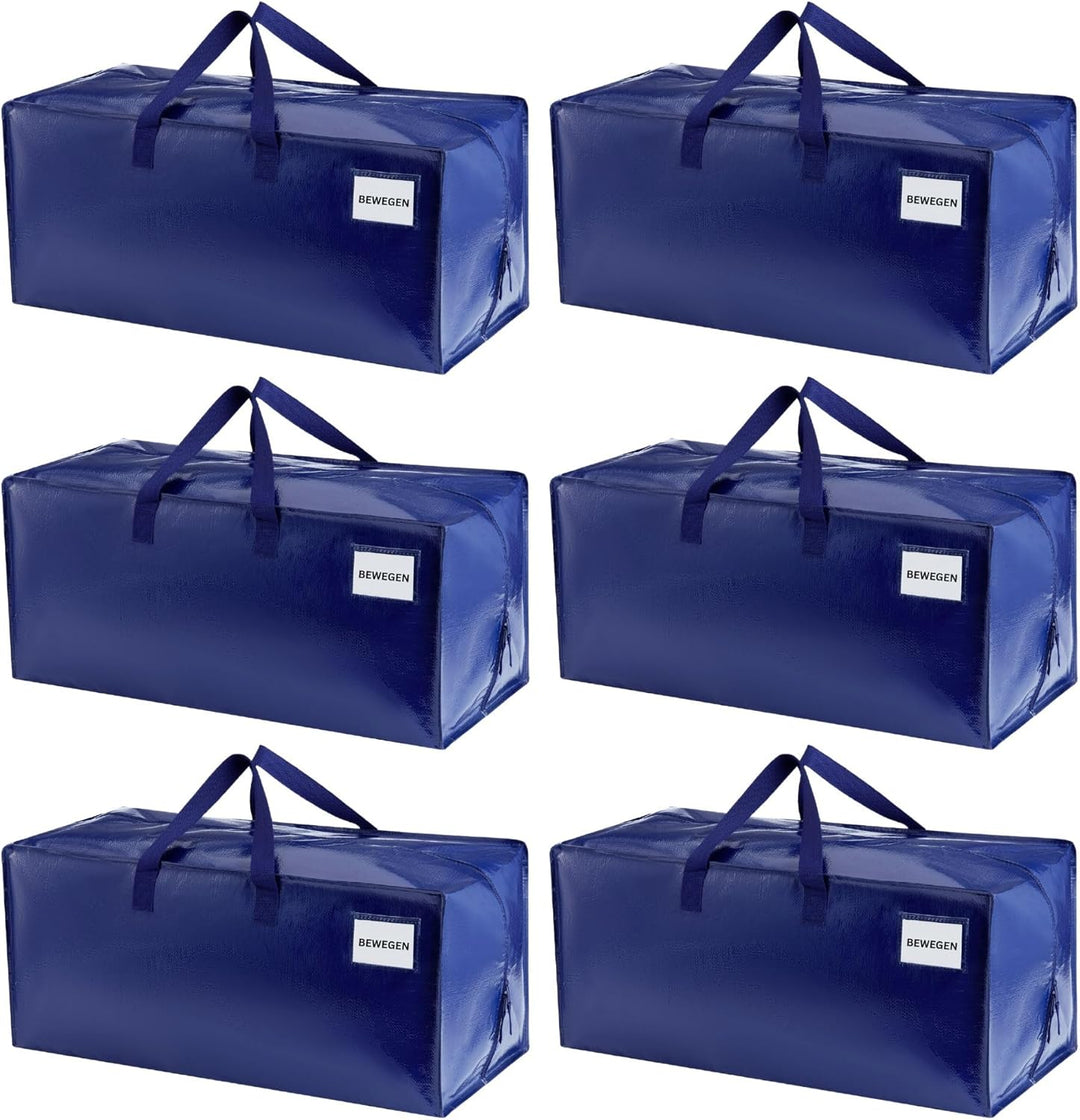 VENO 6-er Pack extra grosse Umzugstaschen mit Rucksackgurten, Umzugshelfer, Starke Griffe und Reissv