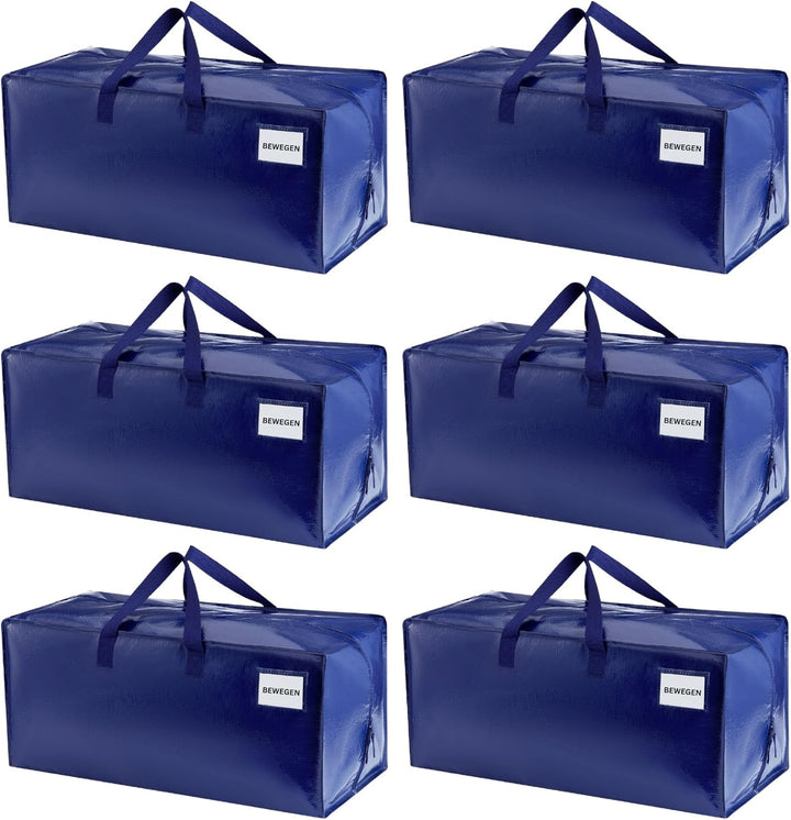 VENO 6-er Pack extra grosse Umzugstaschen mit Rucksackgurten, Umzugshelfer, Starke Griffe und Reissv
