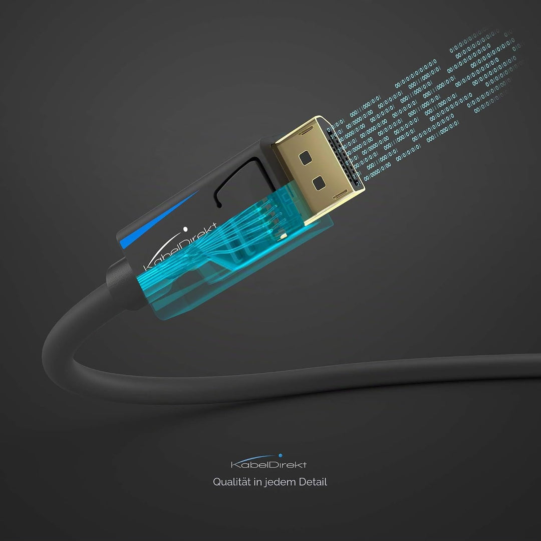 KabelDirekt – 4K &amp; 8K DisplayPort Kabel, 240Hz – 2x 2m – erhältlich in 1m bis 5m – DP Kabel für alle