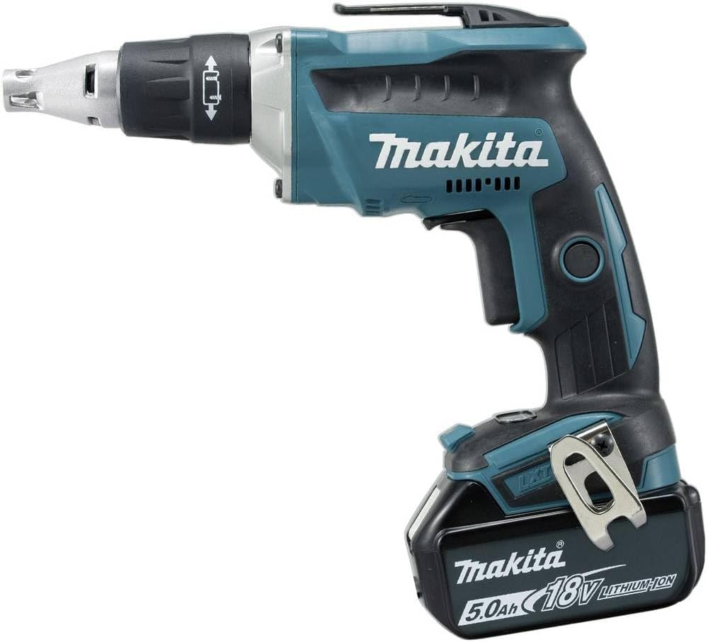 Makita Akku-Schnellbauschrauber, Ladegerät Im Makpac, Türkis, Mit 2X Akku 5,0 Ah - 18 V mit 2x Akku