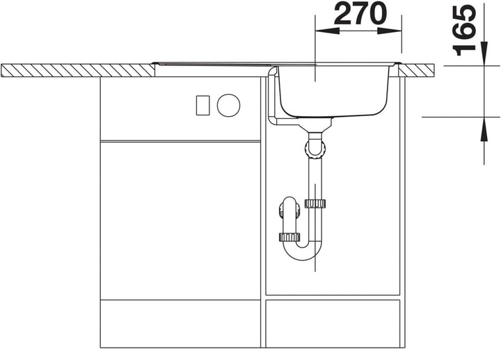 Blanco Tipo 45 S Compact, Küchenspüle Naturfinish