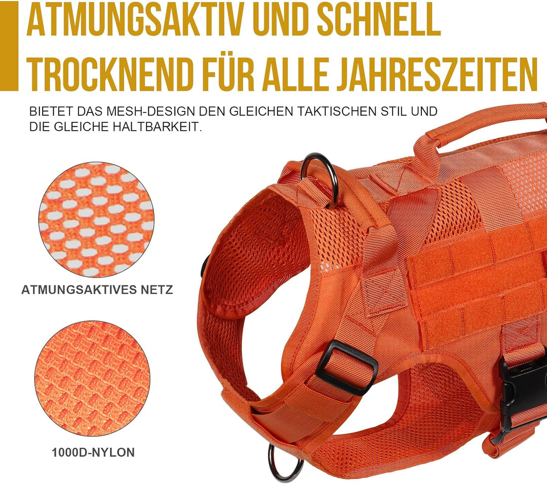 OneTigris No-Pull Hundegeschirr, AIRE MESH Einstellbar Sicherheitsgeschirr Ultra Atmungsaktiv für Gr