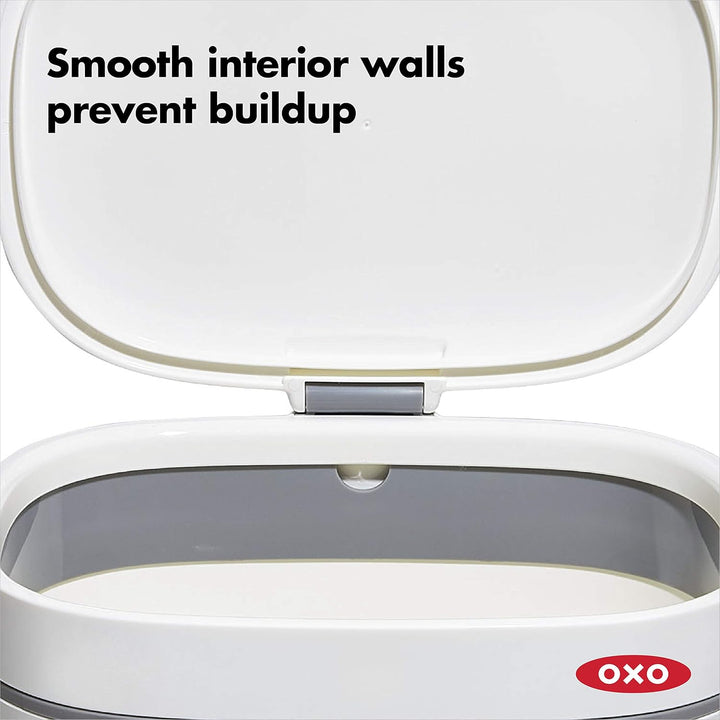 OXO Good Grips Komposteimer weiss – geruchsdichter Biomülleimer für die Küche – 6,6 l Weiss 6.6L, We