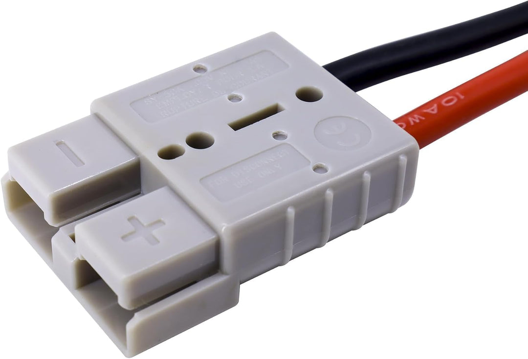HISports 2 Stück Anderson Batterieanschluss Stecker 50 A 600 V mit O-Ring Kabel 10 AWG 50 cm,Ladeste