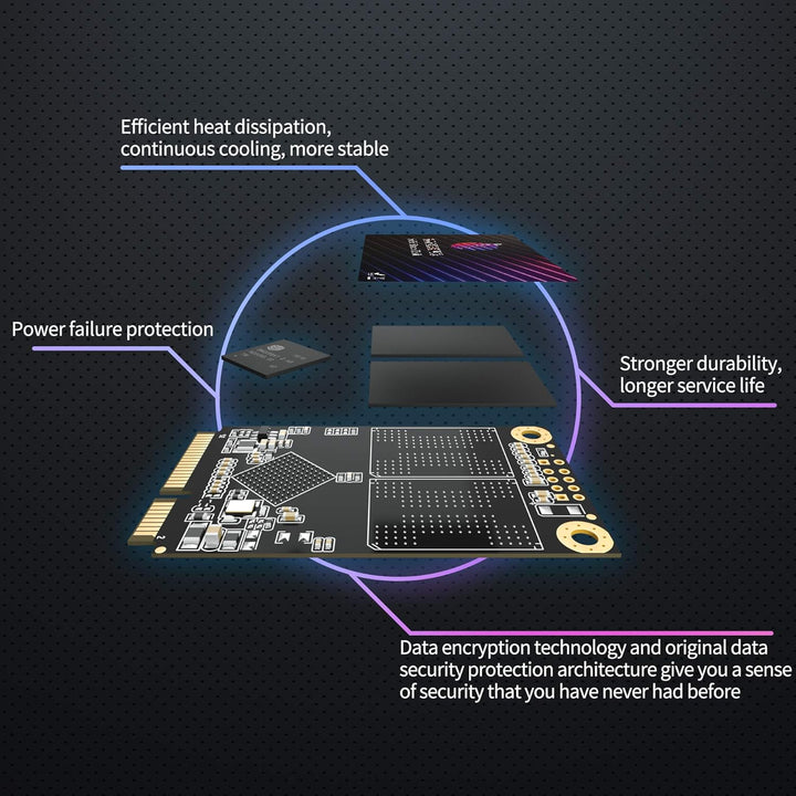 GamerKing SSD Msata 512GB internes Solid State Drive für Desktop-Laptops SATA III 6 Gb/s 1TB 256gb 1