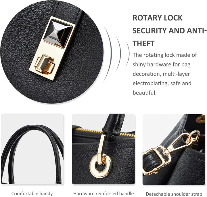 NICOLE & DORIS Klein Tasche Einfach und Elegant Schultertaschen Damen Handtasche mit Fächern Multifu