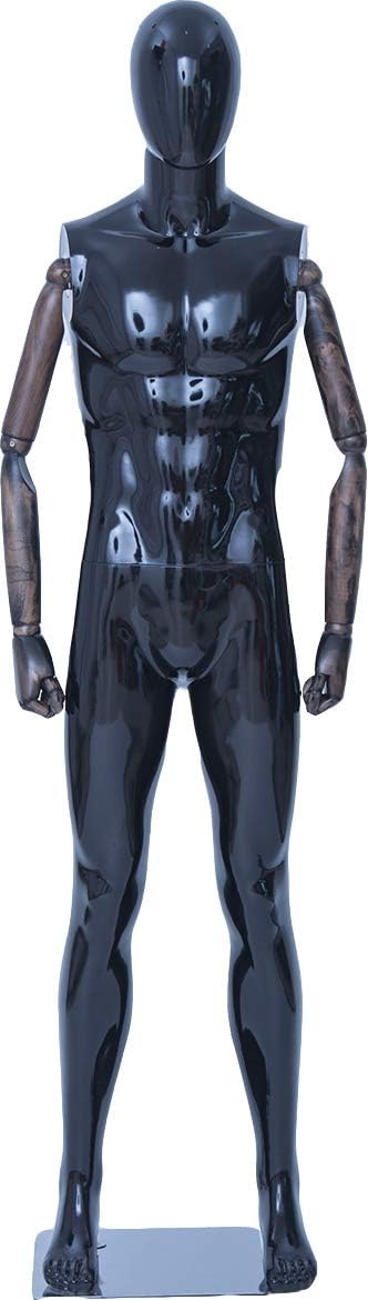 Eurotondisplay schöne abstrakte schwarz lackierte Schaufensterpuppe in Glanz bewegliche Arme und Hän