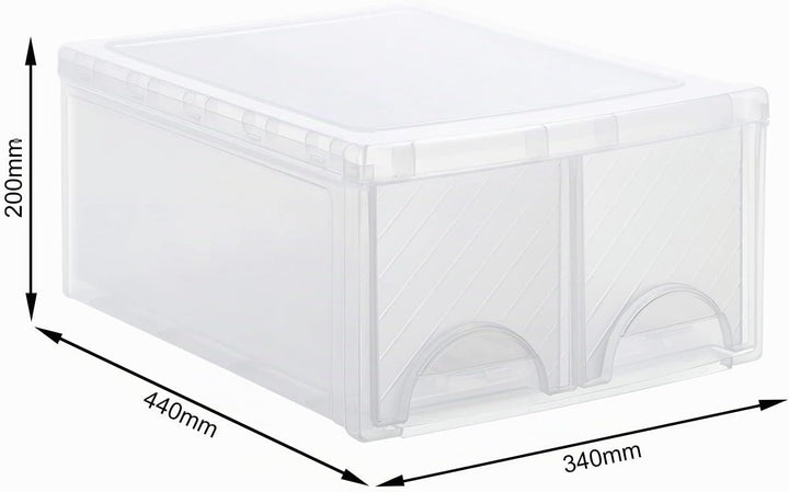 Rotho Frontbox grosse Schubladenbox mit 2 Schüben, Kunststoff (PP) BPA-frei, transparent, twin, twin