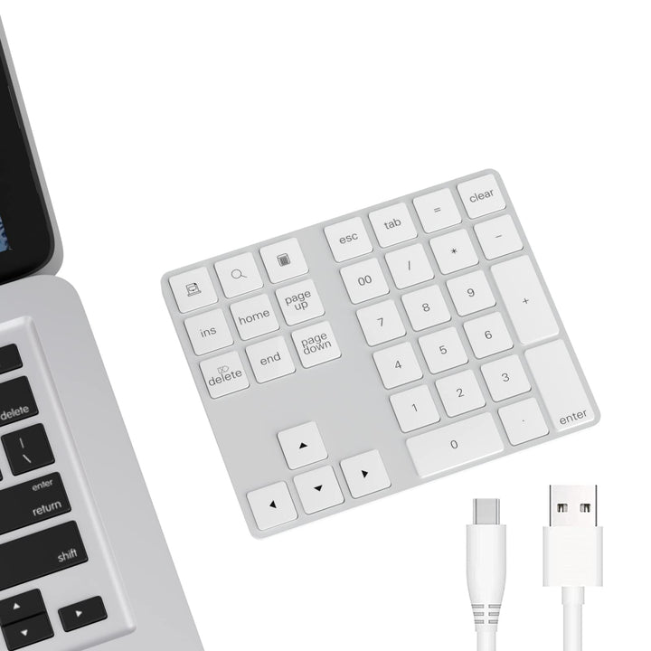 Cateck Bluetooth Ziffernblock 34 Tasten Nummernblock NumPad kabellose Nummer Tastatur wiederaufladba