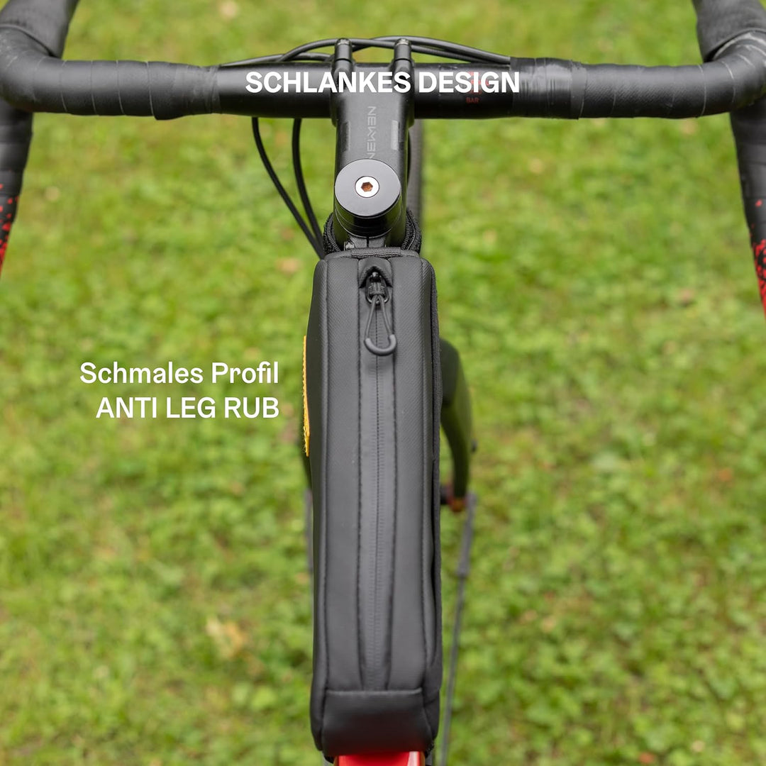 Oberrohrtasche, 1,0 Liter, Top Tube Bag - Robustes Recyceltes Polyester - Einhändige Öffnung - Beson