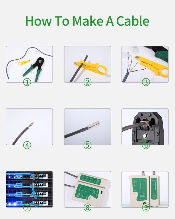 12-in-1 Network Tool Set, Network Tool, with Crimping Tool, Suitable for RJ45, RJ11, RJ12 Cable, Can