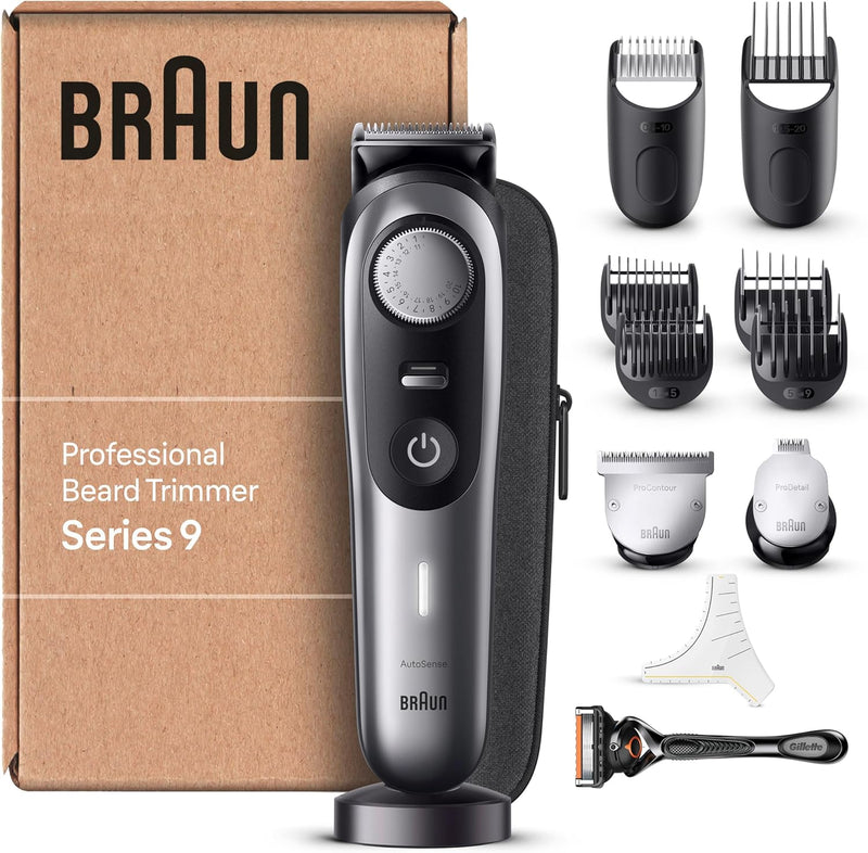 Braun Barttrimmer, Bartschneider/Trimmer/Haarschneider Herren, Haarschneidemaschine Profi, 40 Einste