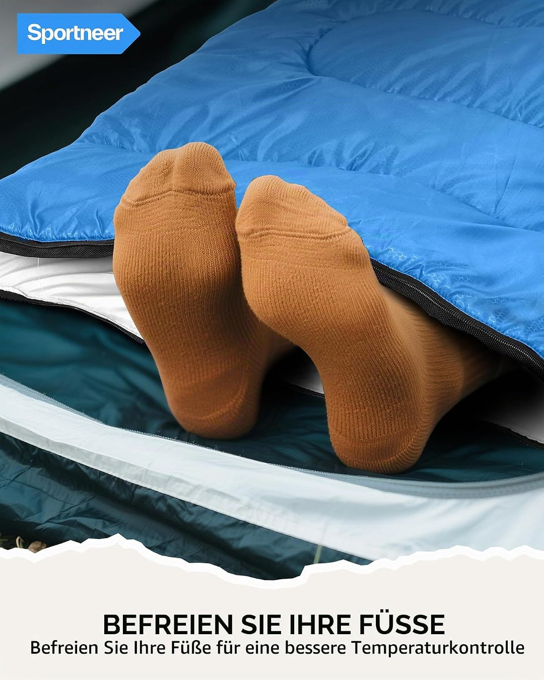 Schlafsack Outdoor - Sportneer Schlafsack Erwachsene und Kinder - Schlafsäcke Camping Sleeping Bag D