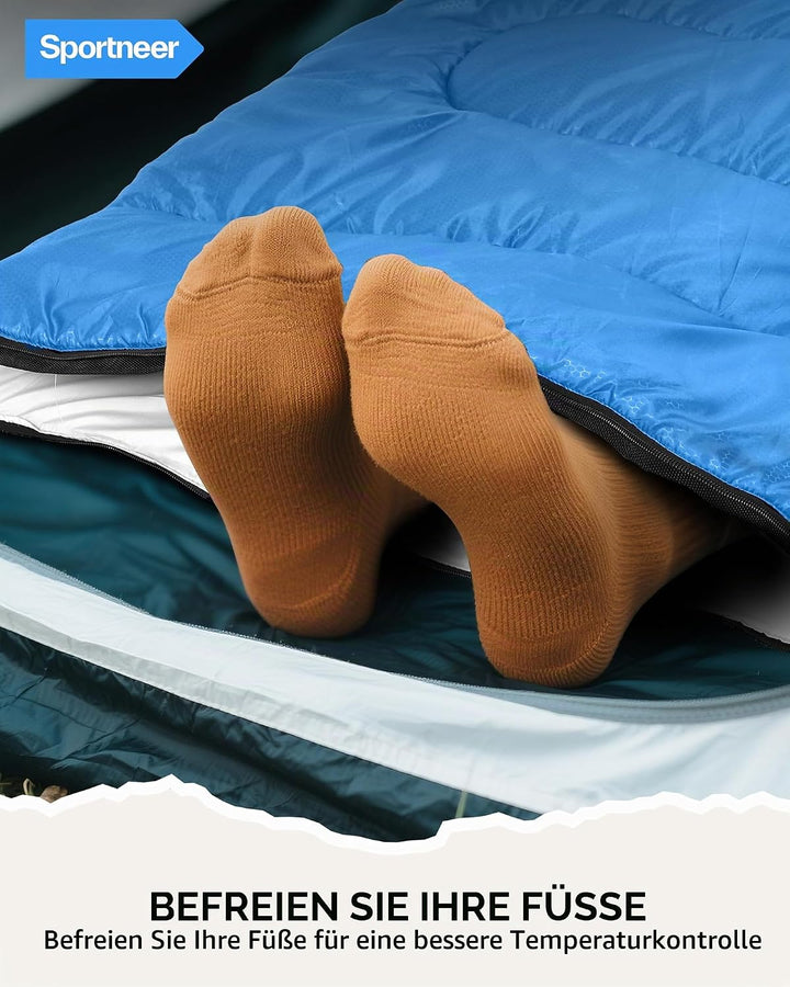 Schlafsack Outdoor - Sportneer Schlafsack Erwachsene und Kinder - Schlafsäcke Camping Sleeping Bag D