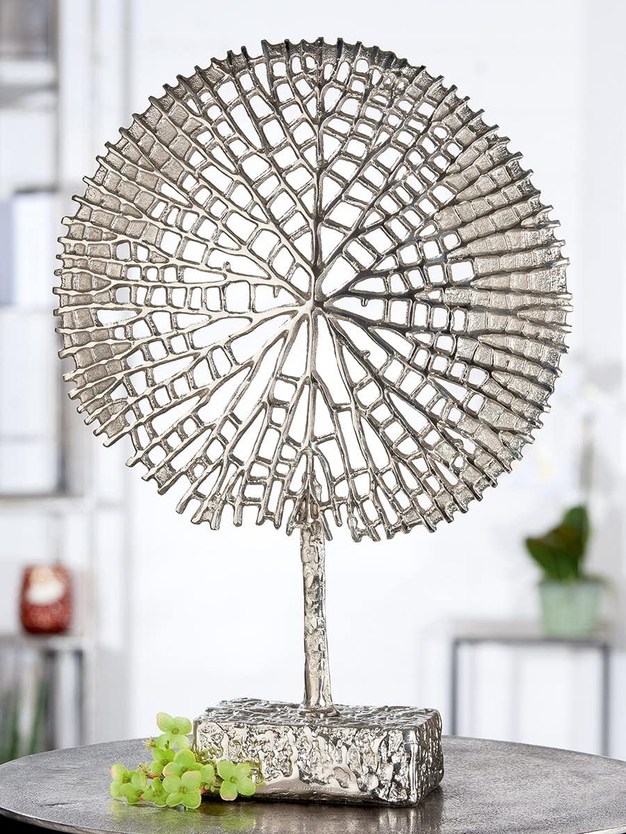 GILDE Deko Skulptur Baum Tree - Aluminium - silberfarben - Deko Wohnzimmer - Höhe 53 cm, 60141 Höhe