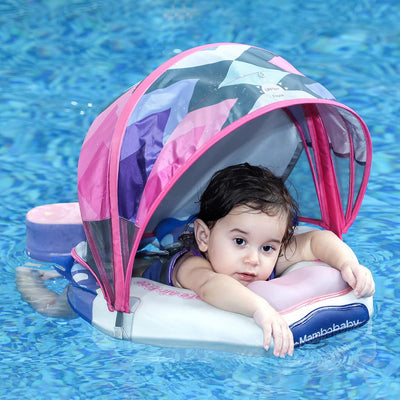 HECCEI Schwimmring Baby Schwimmhilfe Hinzufügen Schwanz Niemals Kippen, Mambobaby Schwimmreifen mit