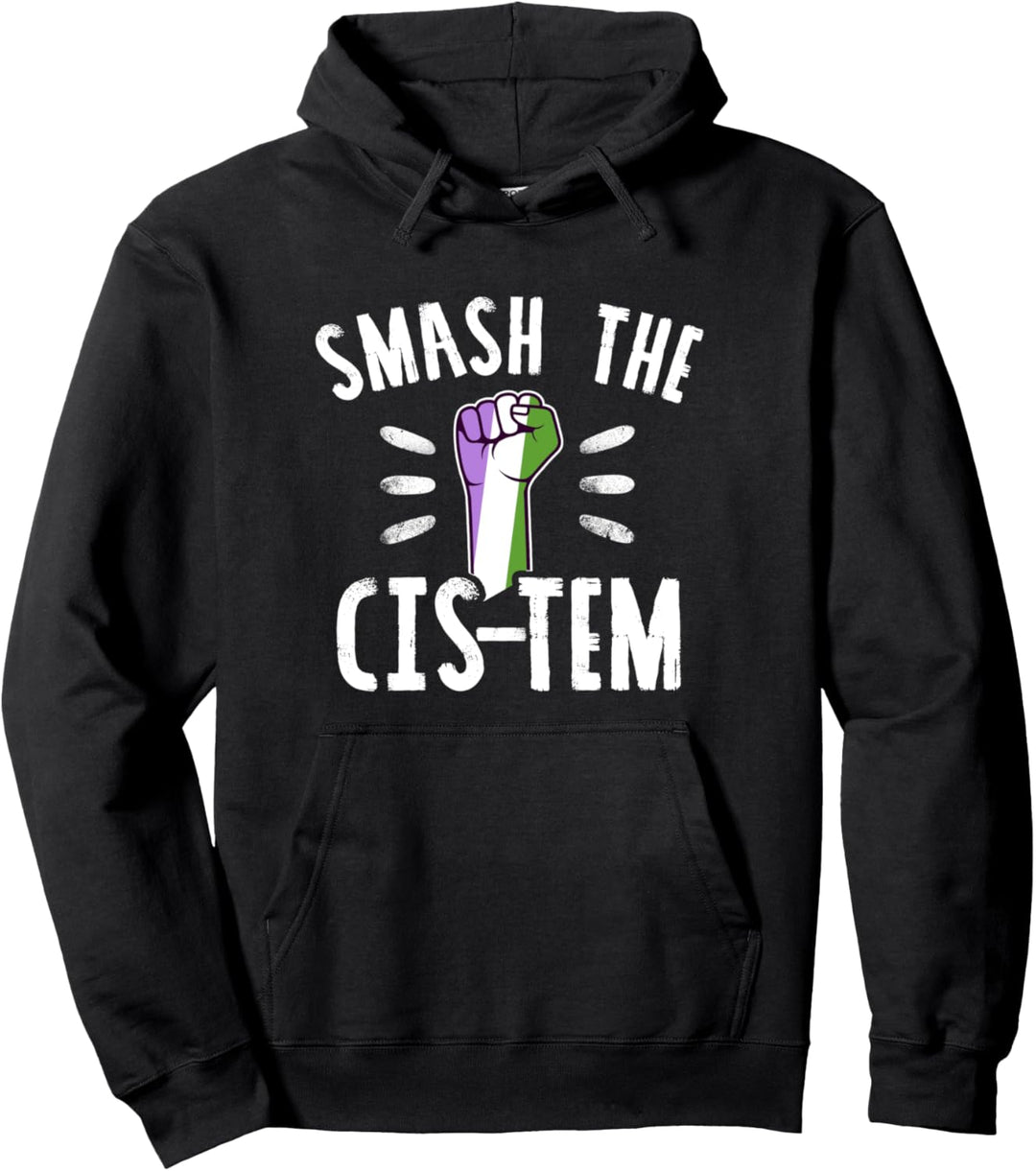 Smash the cis-tem CSD LGBT Genderqueer Pullover Hoodie