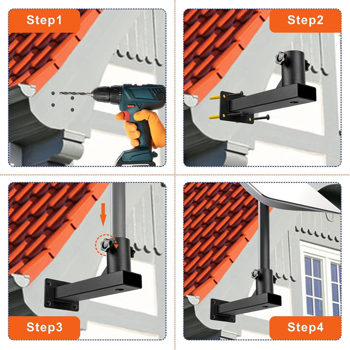 L Shaped Wall Bracket Mount, Satellite Dish Wall Mounting Bracket, Antenna Bracket Mount, Small Comp