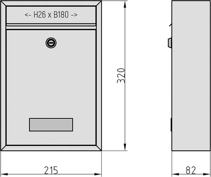 BASI | 3er Set Briefkasten | Wandbriefkasten Kompaktbriefkasten | DIN B5 | Namensschild jeweils 2 Sc