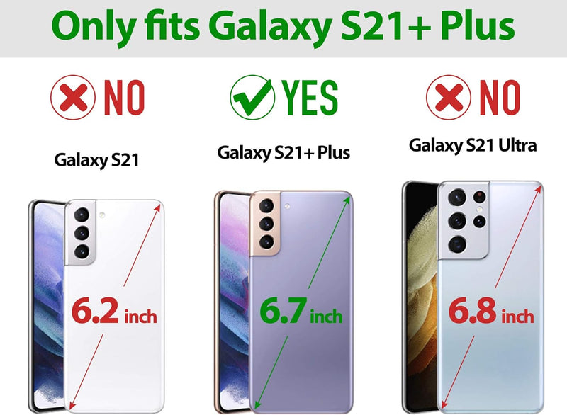 SHIELDON Hülle für Galaxy S21+ Plus 5G, Stossfeste Handyhülle [Rindsleder] [Verdicht TPU] [Kartenfäc
