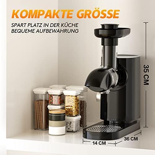 Entsafter AOBOSI-Slow juicer mit 2 Geschwindigkeitsmodi-Saftpresse elektrisch mit 7 Segment Spiralka