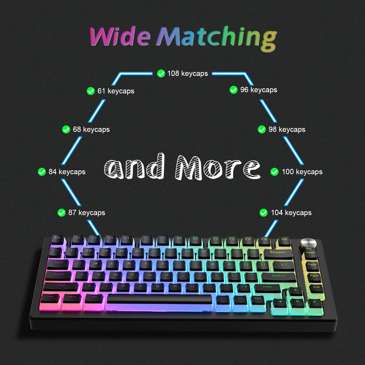 XVX Pudding Keycaps,141+24 Custom Keys Set, OEM Profile, Universal Compatiability for 100%, 75%, 65%