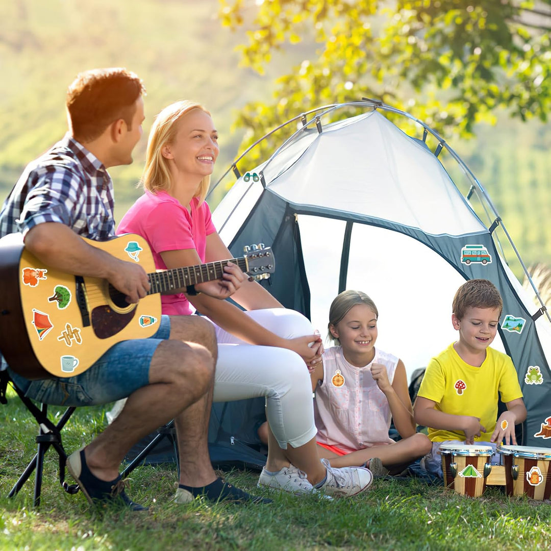 JULBEAR 300 Stück Reise-Camping-Schaumstoff-Aufkleber, Grosspackung, selbstklebend, Cartoon-Camping-