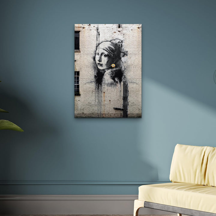 Giallobus - Gemälde - Banksy - - Standardleinwand - 70x100-26 - Das Mädchen mit dem Perlenohrring -