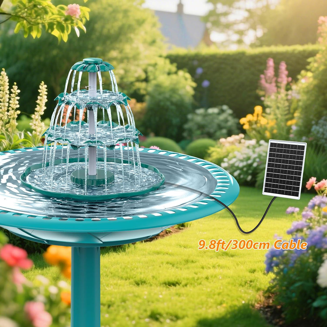 AISITIN DIY Brunnen,Vogeltränke Sets mit 6,5W Solar Springbrunnen, 3 Stufige Vogelfütterer für Draus