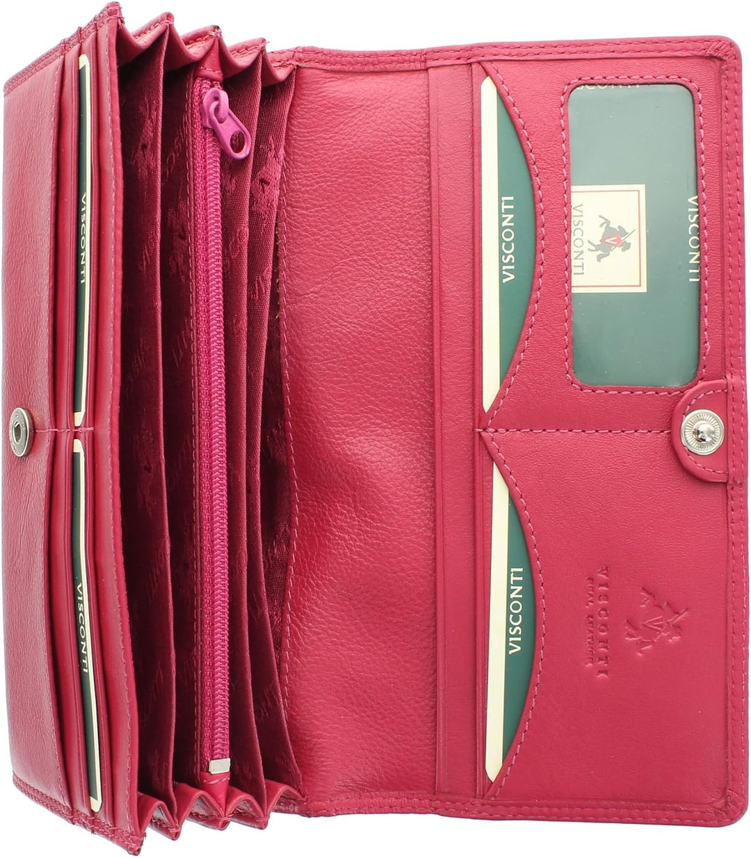 Visconti Heritage Kollektion Buckingham Leder Geldbörse, mit Überschlag mit RFID-Schutz HT35 Fuchsia