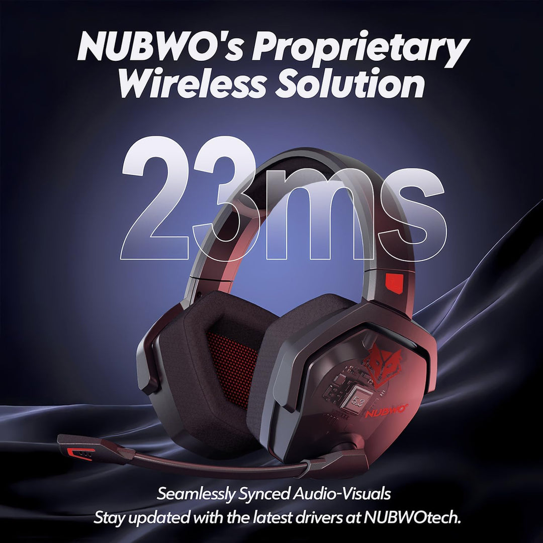 NUBWO G06 Wireless Gaming Headset für PS5, PS4, PC, Rauschunterdrückung über Ohr-Gaming-Kopfhörer mi