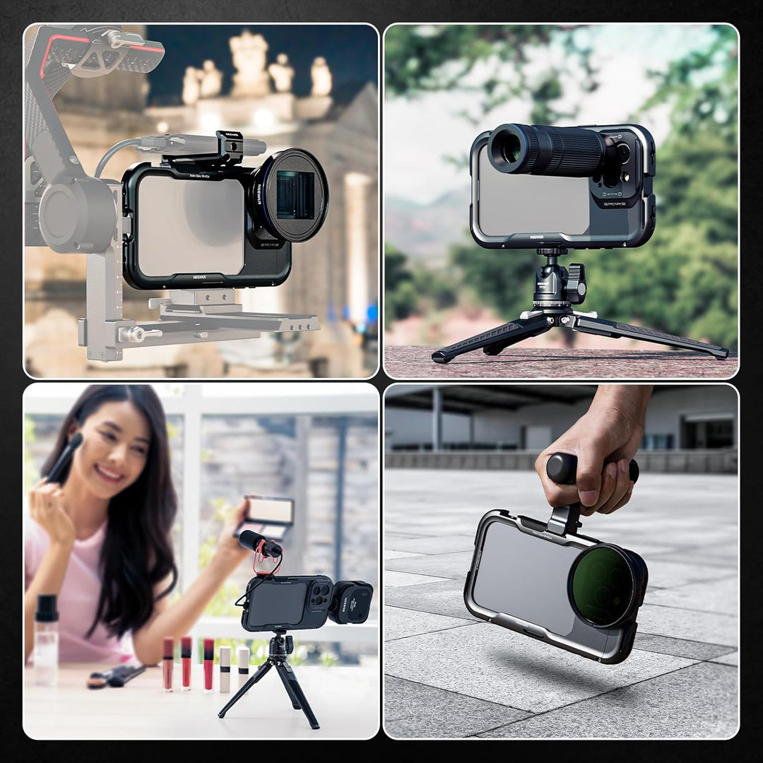 NEEWER 16 Pro Max Käfig Cage, Schnellwechsel Video Rig Handy Stabilisator, kompatibel mit iPhone 16