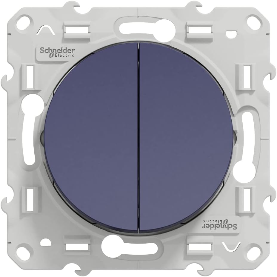 Schneider Electric S550216 Odace Doppeltaster Cobalt, Schraubverschluss, Schnellkupplung